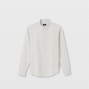 Club Monaco Slim Fit Heathered Waffle Textured Linen Style Shirt Sz. L